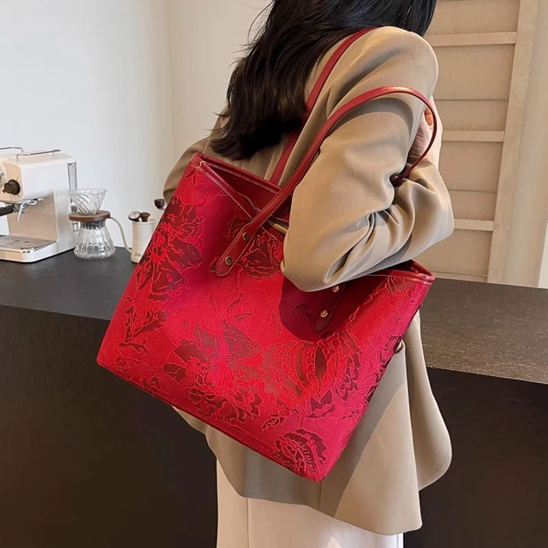 婚包大容量母亲节包包女大气平时可用红包红色结婚女包妈妈新娘包