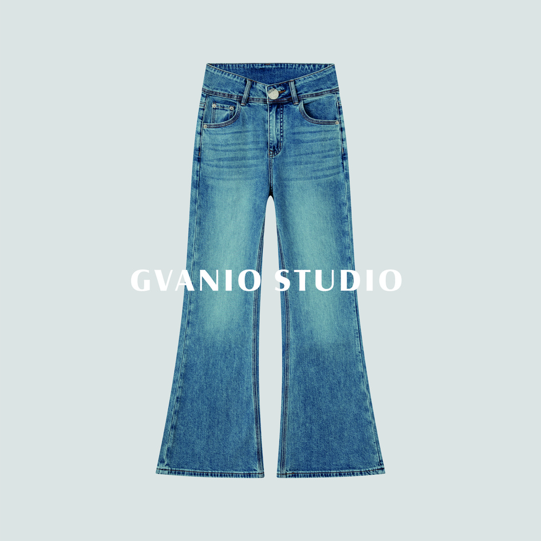 【明星同款】 GVANIO STUDIO 冰感微喇叭修身牛仔裤 G512A01
