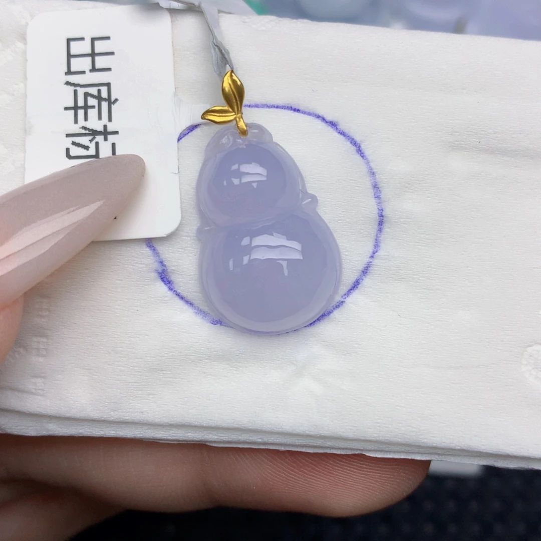 翡翠18K金镶嵌颈饰天然缅甸翡翠a货百元以上9元证书费自理