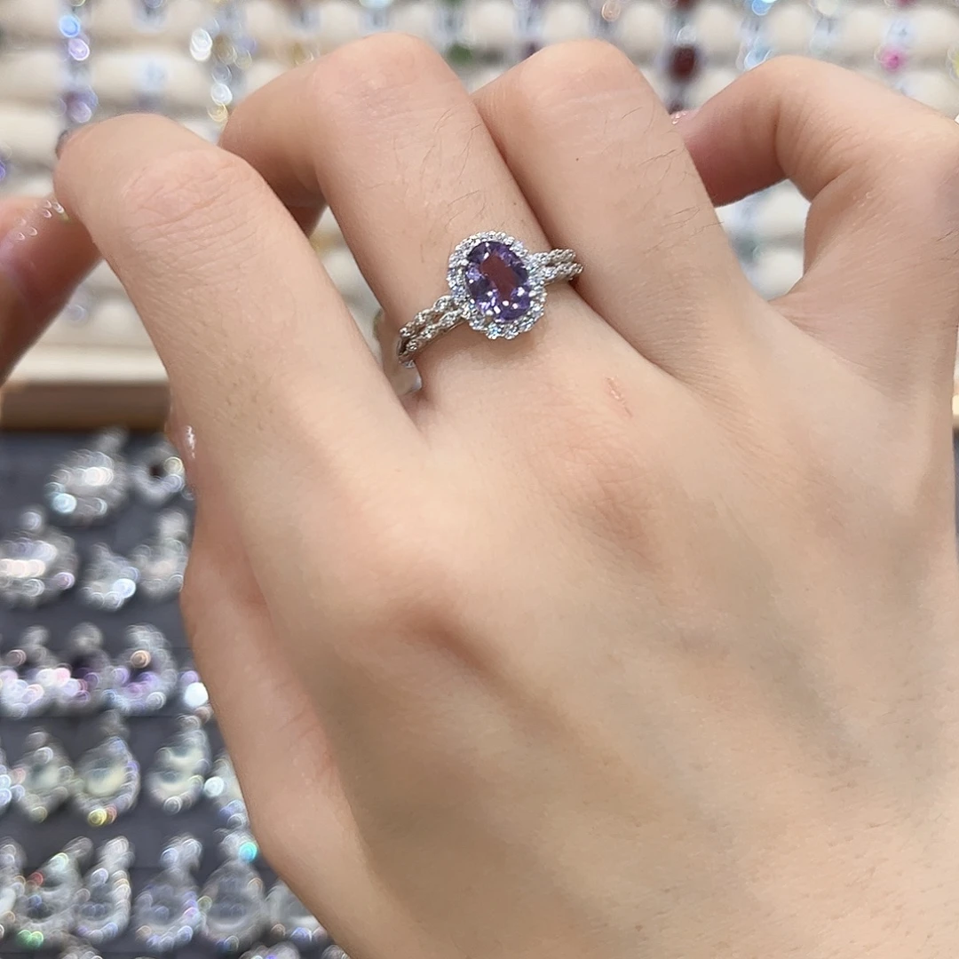 银S925镶嵌戒指紫晶