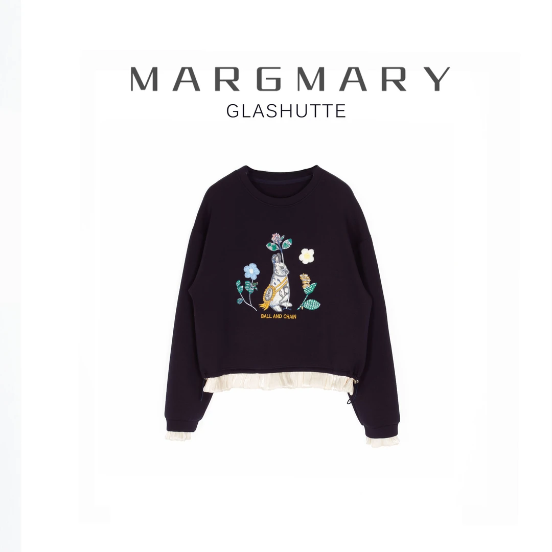 【安娜来了】2025秋季小众设计师款休闲百搭小兔子花朵卫衣