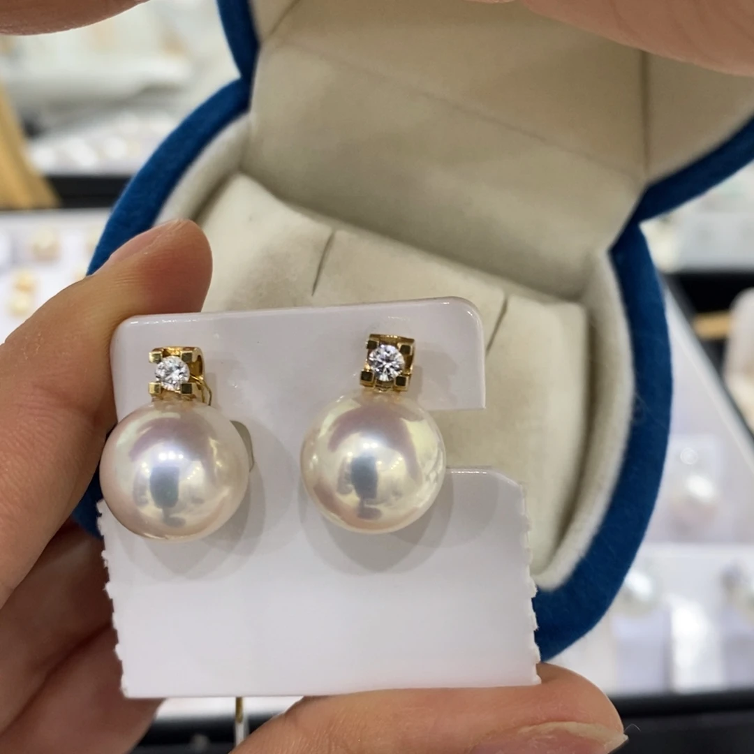 18K金镶嵌耳饰淡水珍珠