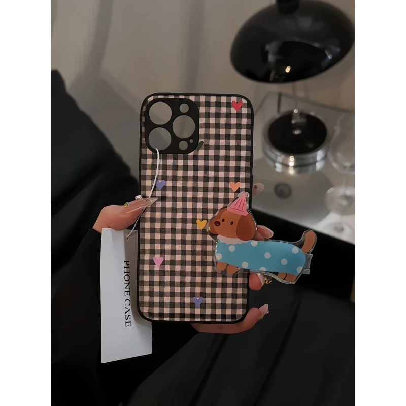 彩色爱心适用苹果16pro手机壳15pm小众华为p70肤感皮纹oppo小米15