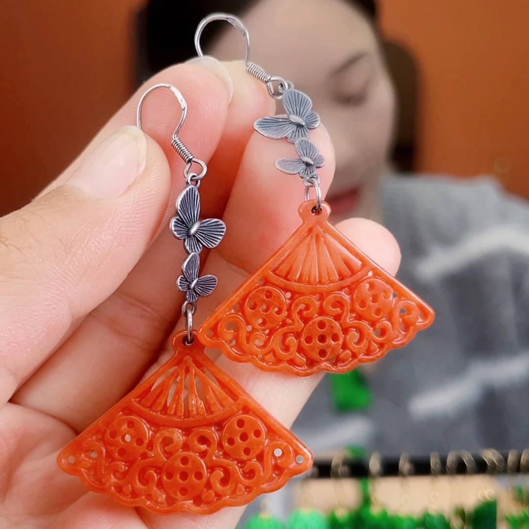 翡翠未镶嵌耳饰饰品