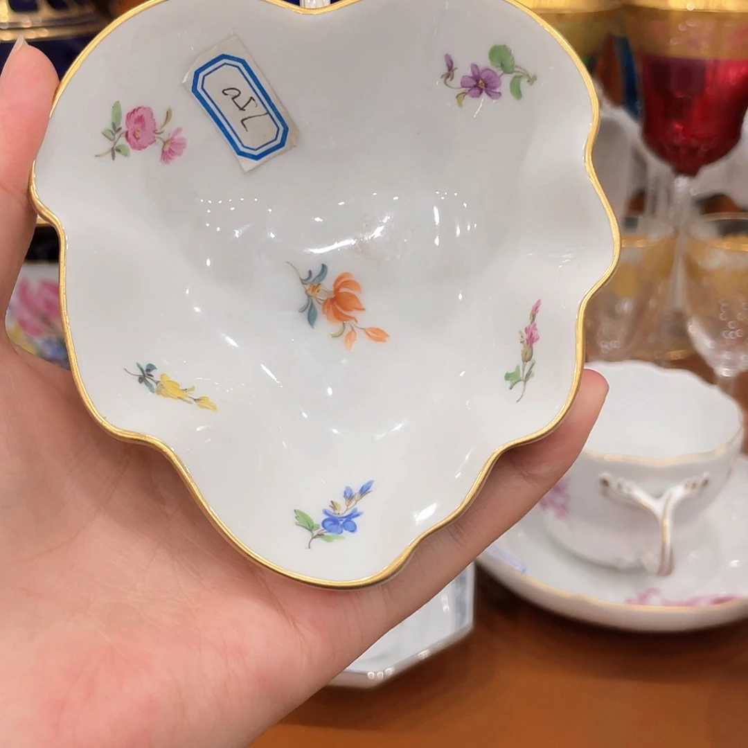 摆件中古一等叶子碟