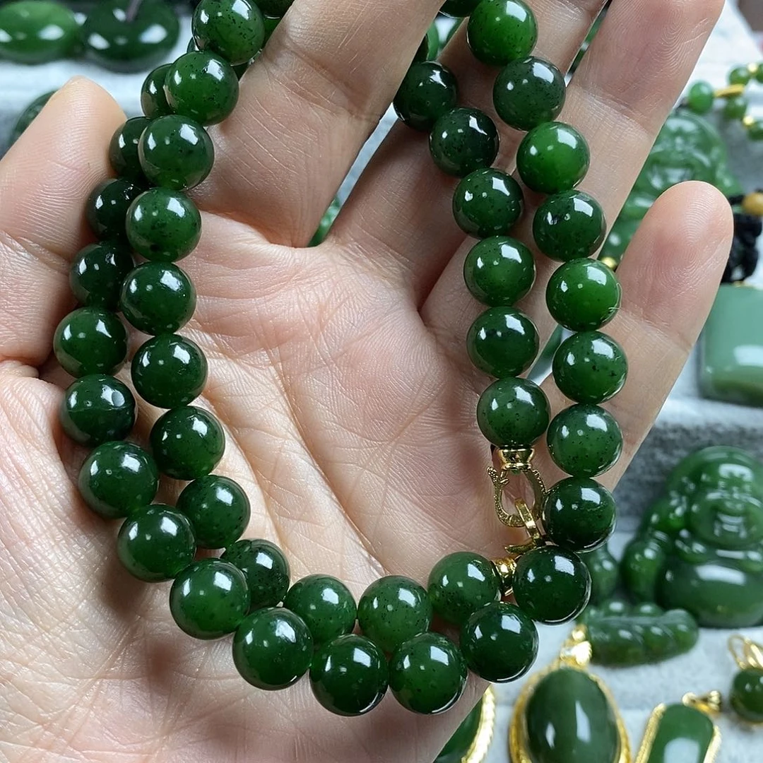 和田玉（碧玉）未镶嵌颈饰9.5mm