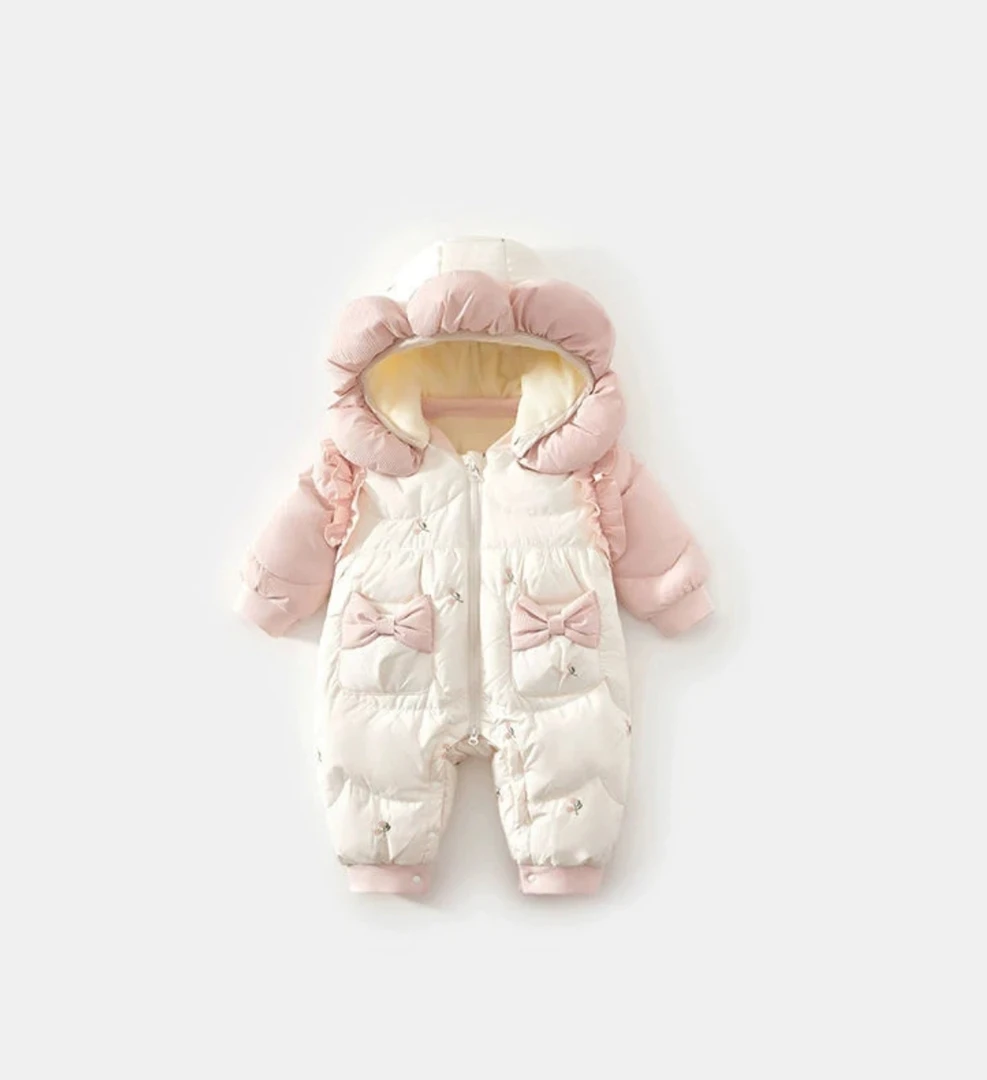 (专属活动)加绒连体衣婴儿哈衣衣服超萌外出保暖外出服连体宝宝