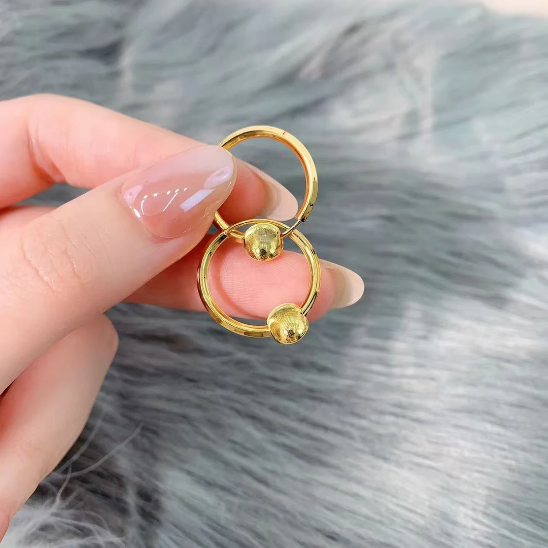 【伟新源】足金999 5G工艺  猫眼耳圈3.59克