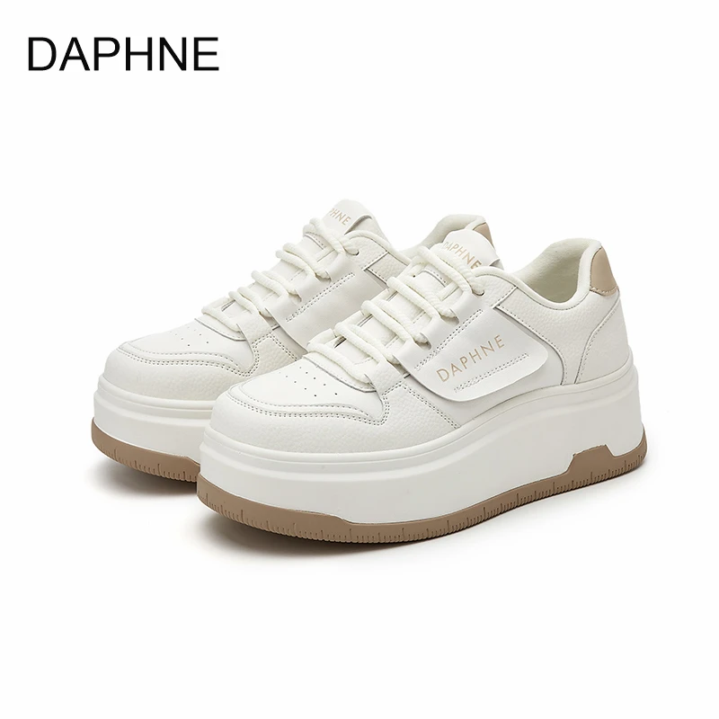 达芙妮小白鞋女2025春季新款厚底运动休闲鞋时尚百搭增高板鞋