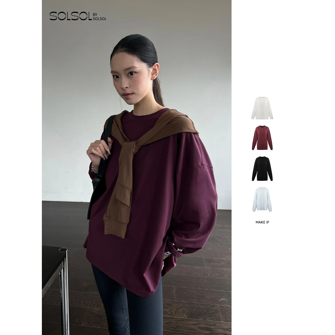 MAKE IF 设计师品牌 25秋冬新品 舒柔廓形长袖基础T SOLSOL买手店