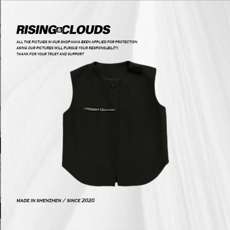 RISING&CLOUDS小云姐【内敛】2025早春深圳南油单扣无袖马甲010151