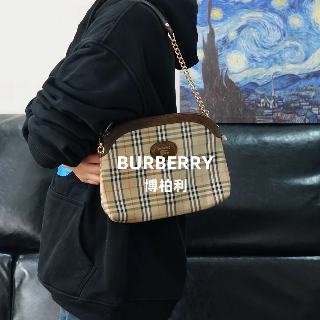 95新 BURBERRY/博柏利 巴宝莉/格纹单肩包/HD01614025/4025