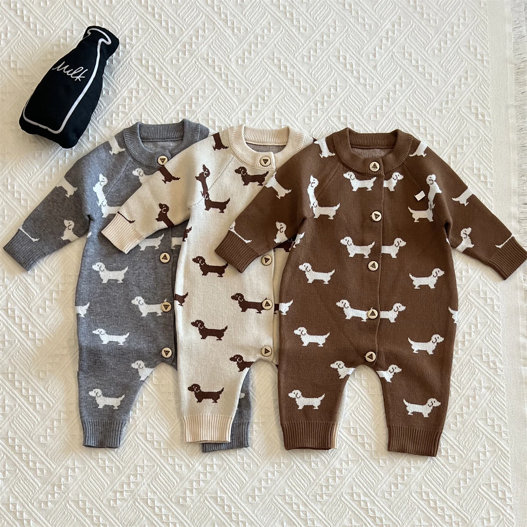 秋装婴幼儿毛衣连体衣线衫婴儿爬服毛线哈衣居家衣服6个月春秋季