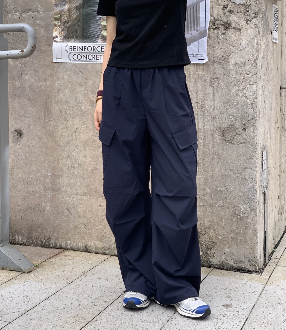 【soso】春夏秋新款冰丝伞兵裤大口袋速干工装裤女户外美式阔腿长裤