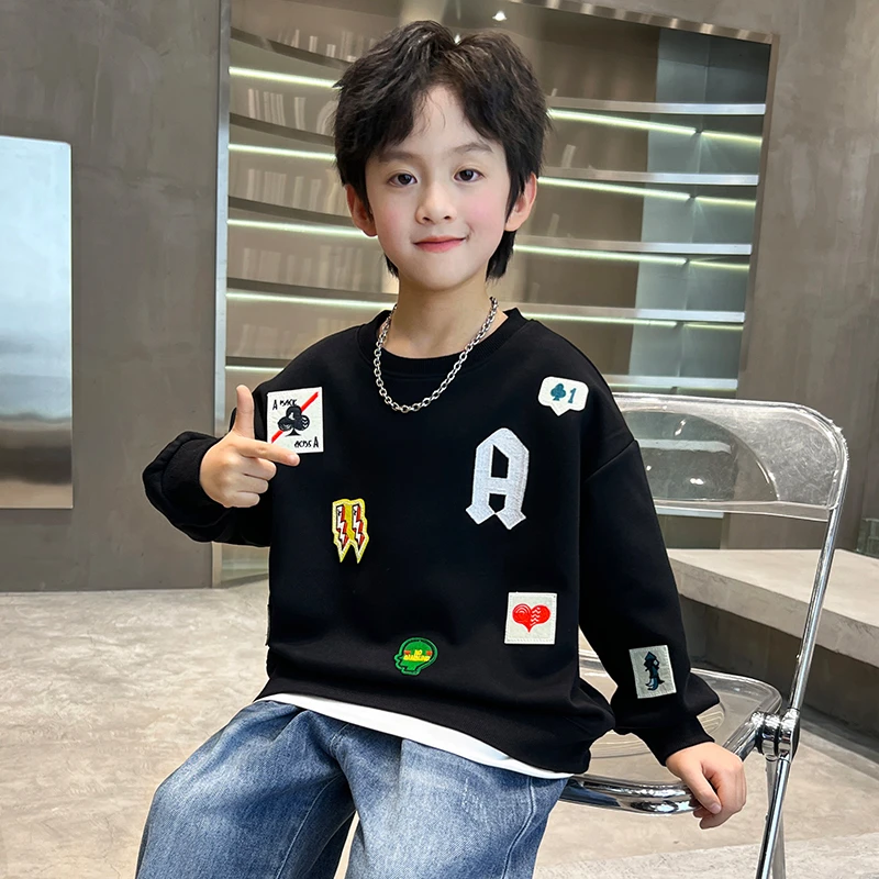 中班仔童装男童卫衣2025新款秋装时尚宽松长袖上衣春秋潮*35999