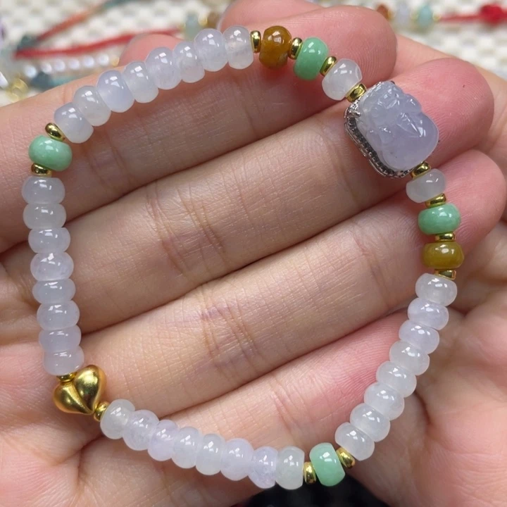 翡翠银S925镶嵌手串