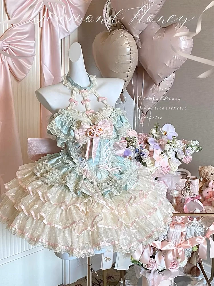 【爱神花语】春夏仙女裙·超重工玫瑰蕾丝浪漫氛围感仙女公主裙