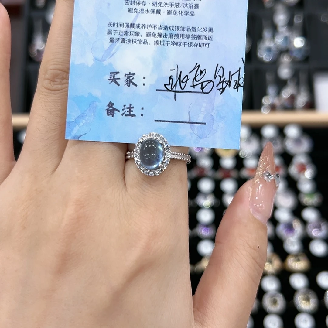 黄晶戒指银S925镶嵌戒指