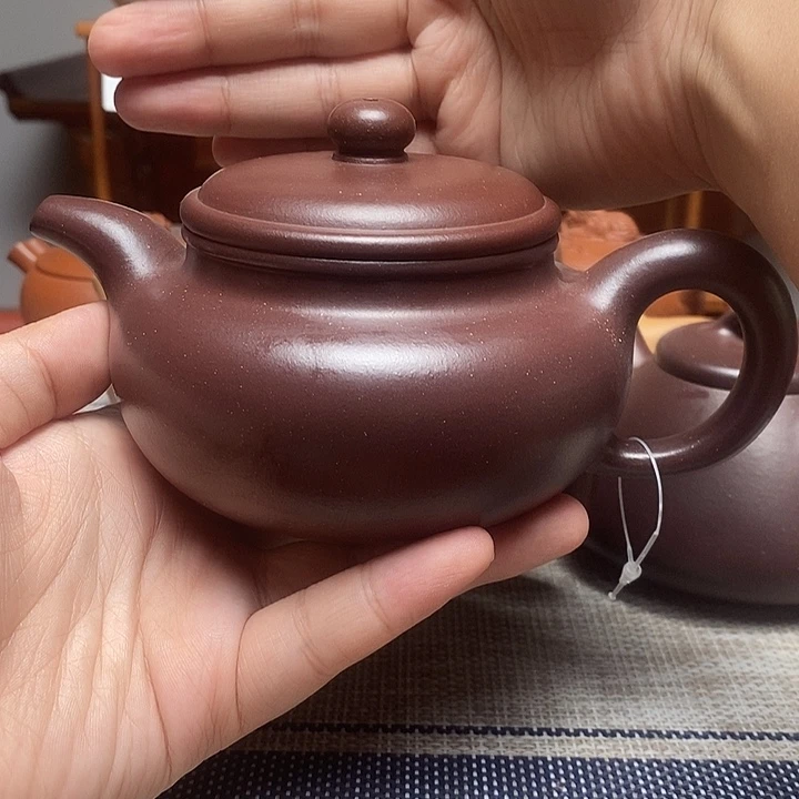色****茶壶紫砂五底全手三点不一线