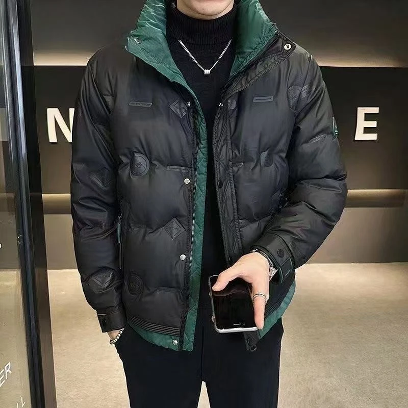 立领短款青年保暖男棉服冬装帅气连帽百搭