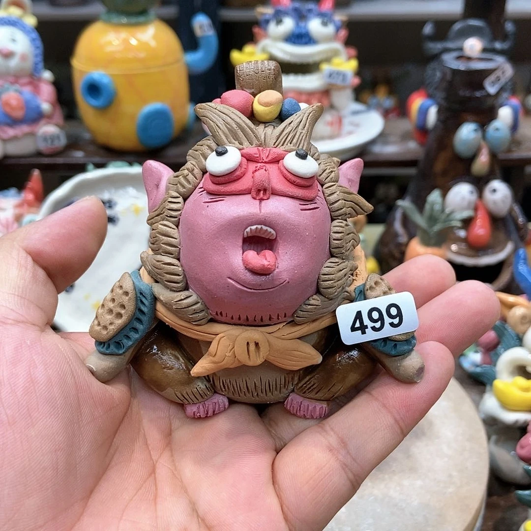 摆件直播间手工抽象陶瓷摆件微瑕499
