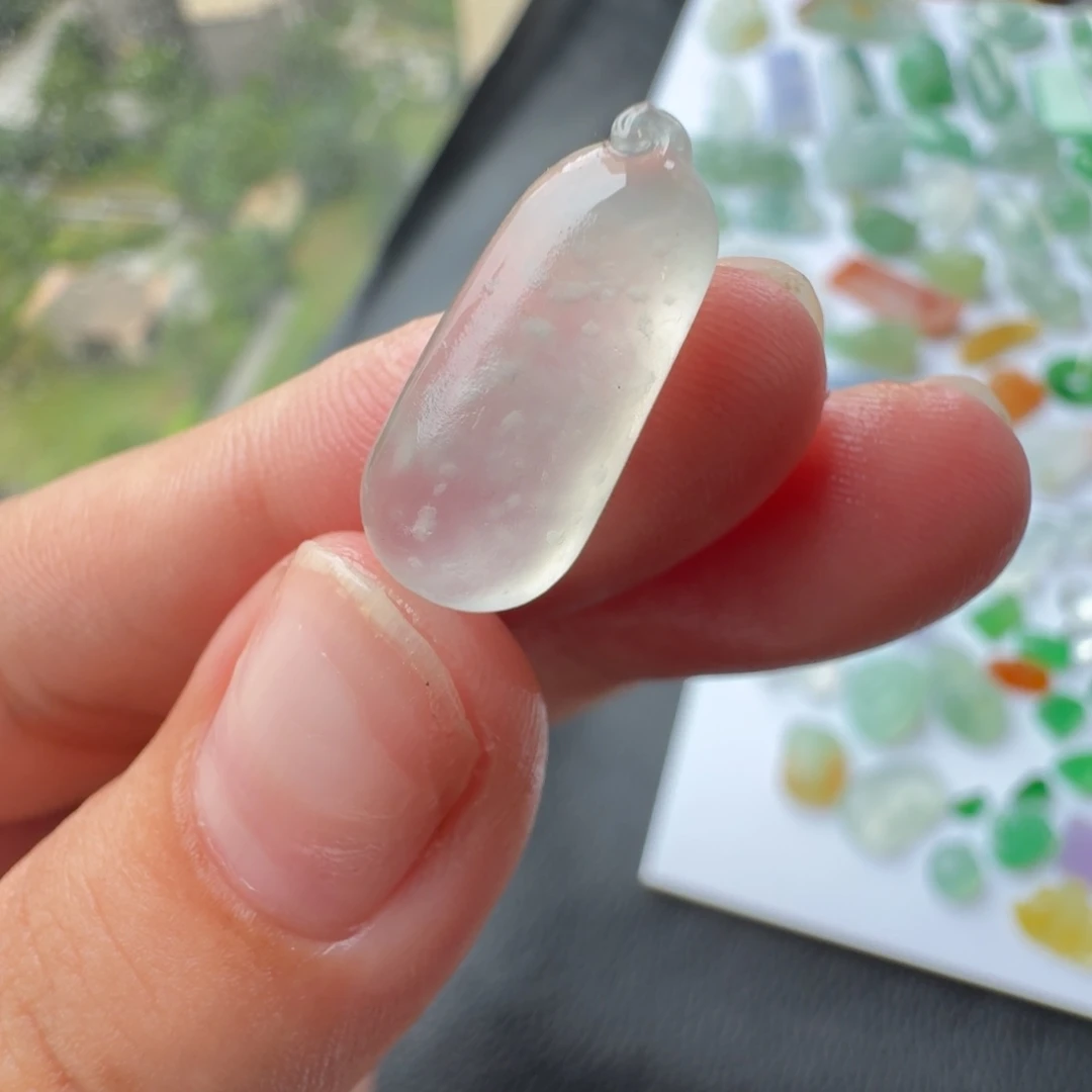 定制翡翠未镶嵌高冰雪花棉福瓜