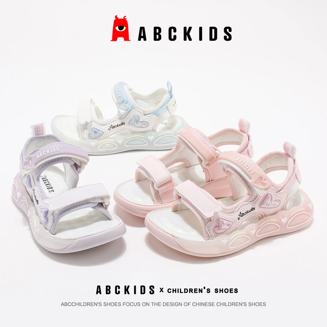 ABCkids童鞋女童凉鞋2025新款夏季女孩露趾百搭公主鞋外穿沙滩鞋