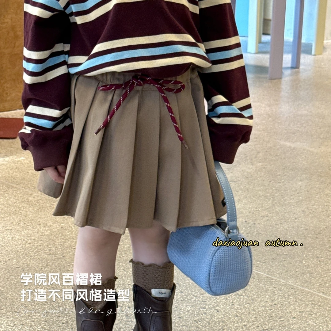 【大小卷】秋季新款女童学院风百搭女童百褶裙-52556