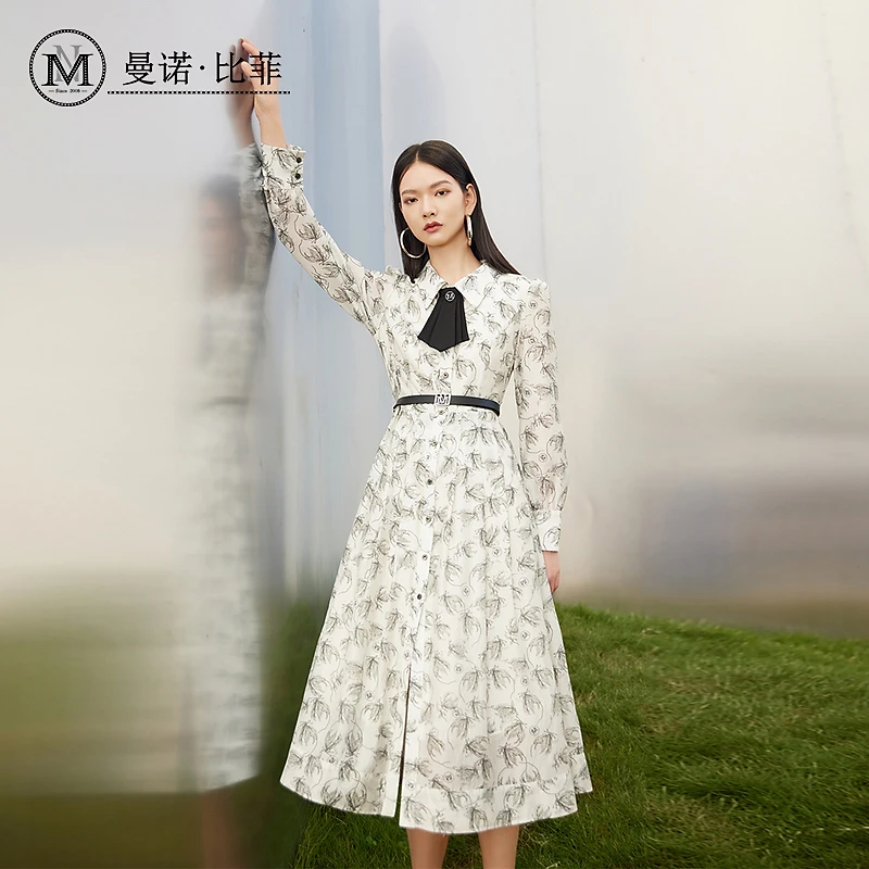【高高甄选】温柔长袖衬衫连衣裙MEEL132048