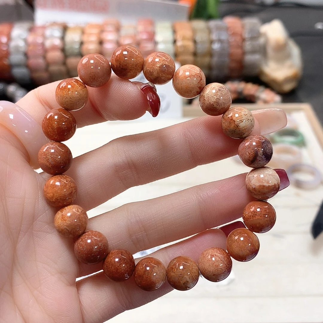 硅化珊瑚（珊瑚玉）手链未镶嵌?****e298