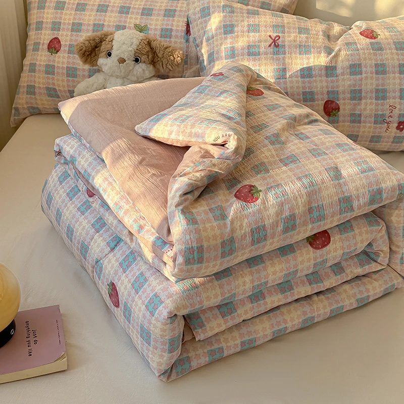 云感双层纱空调被儿童学生宿舍单人双人夏凉被夏季薄被子可机水洗