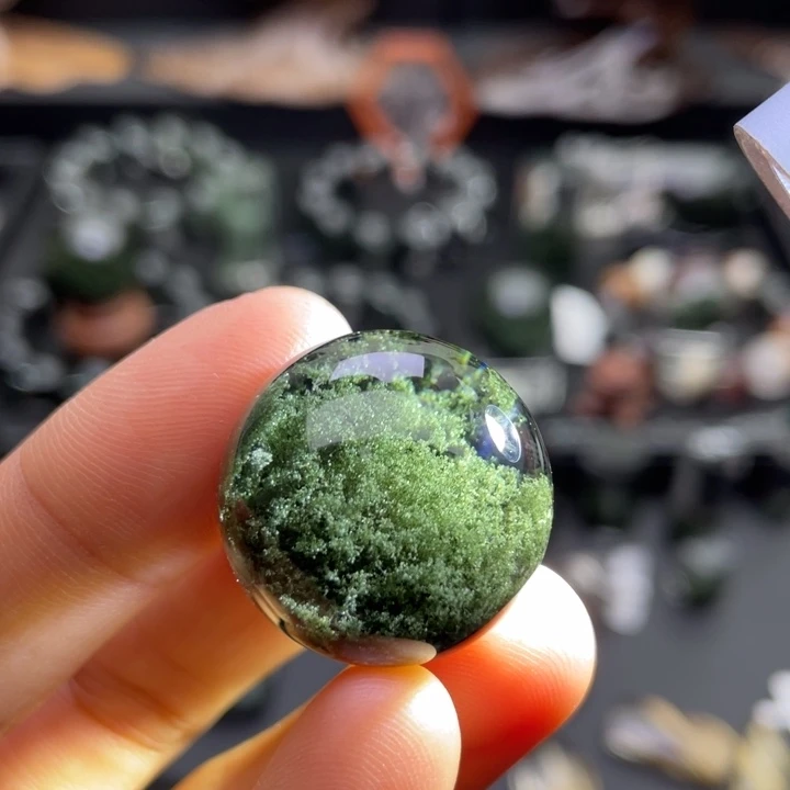 颈饰水晶未镶嵌绿幽灵聚宝盆单珠定制