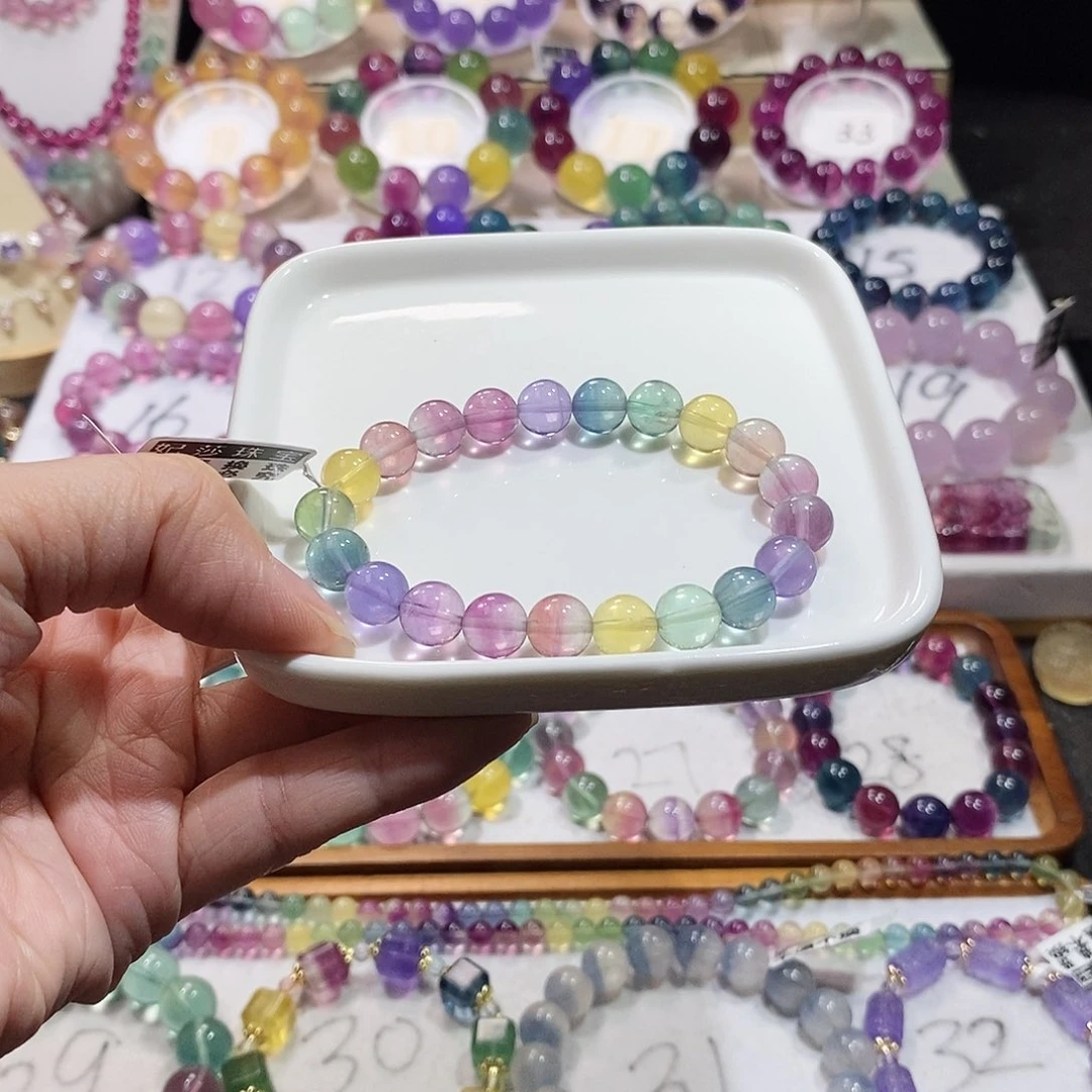 萤石手链未镶嵌9m马卡龙