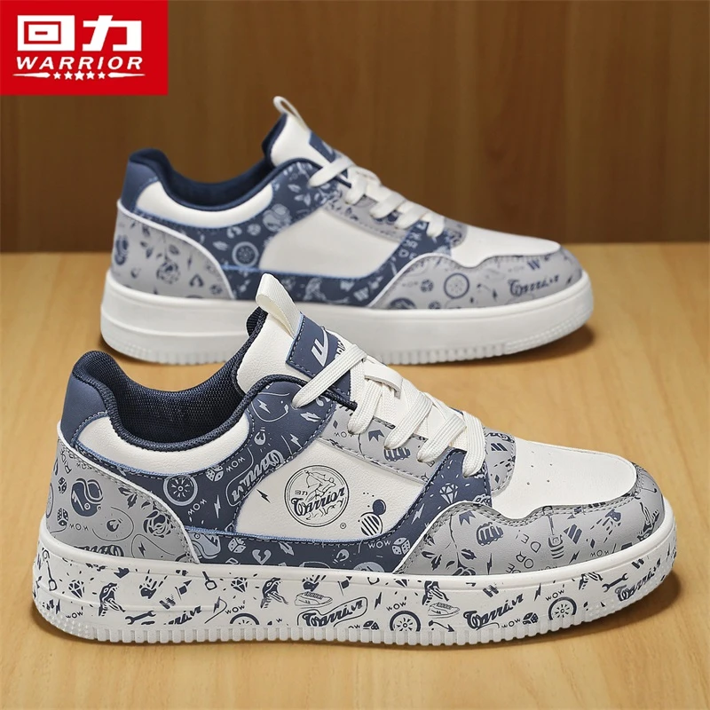 回力男鞋2025新款冬季男士皮面板鞋涂鸦个性运动休闲鞋子百搭潮鞋