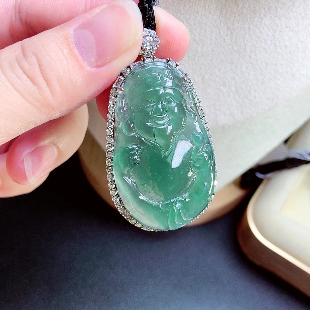 【闪购商品】翡翠银S925镶嵌颈饰天然