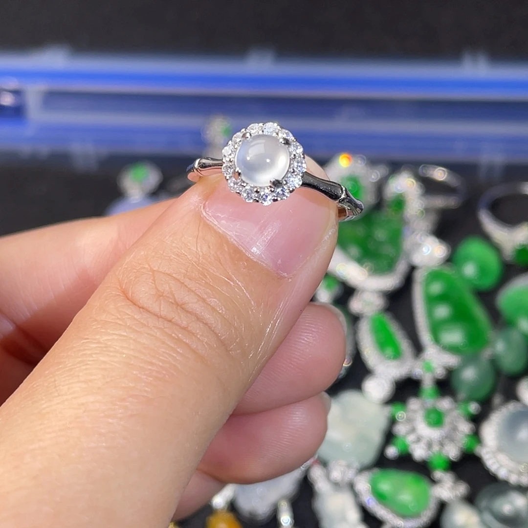 翡翠银S925镶嵌戒指