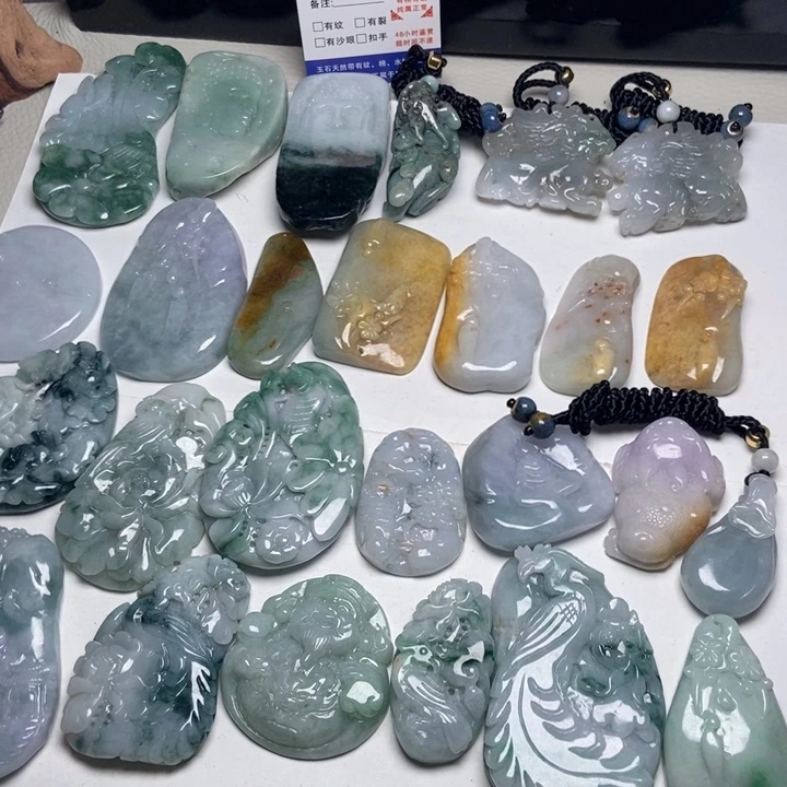 新***星颈饰未镶嵌翡翠悟道，金蟾，人物，花件