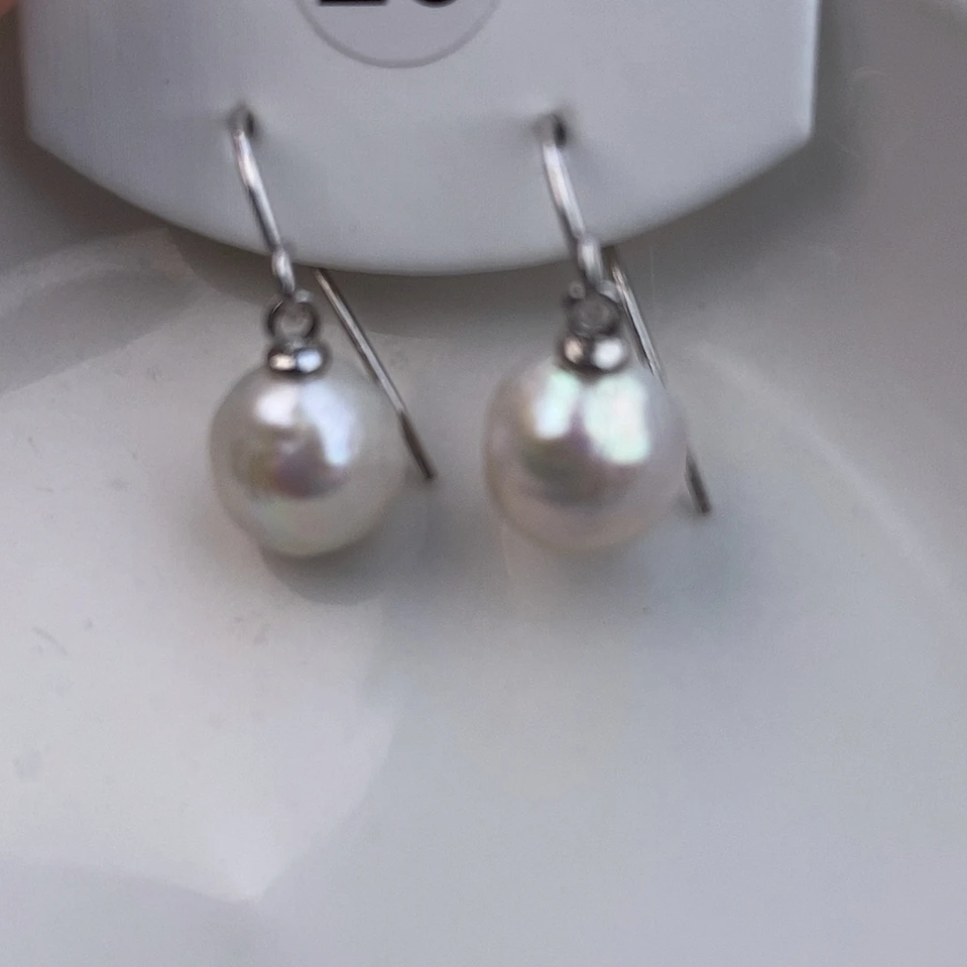 银S925镶嵌耳饰淡水珍珠