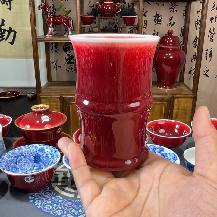 景德镇陶瓷浅行大竹节杯
