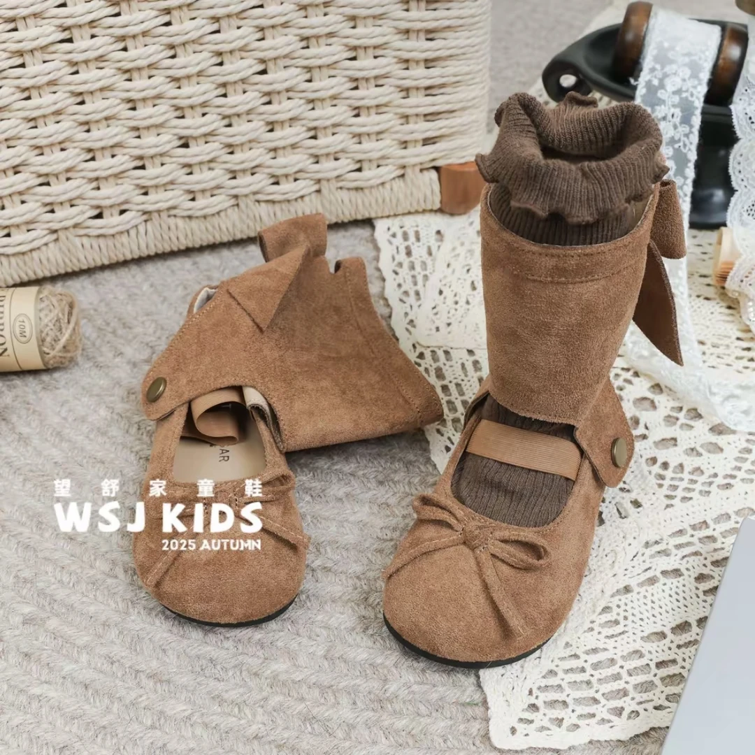 一鞋两穿韩版女童中筒靴可拆卸小女孩蝴蝶结芭蕾舞单鞋儿童靴子潮