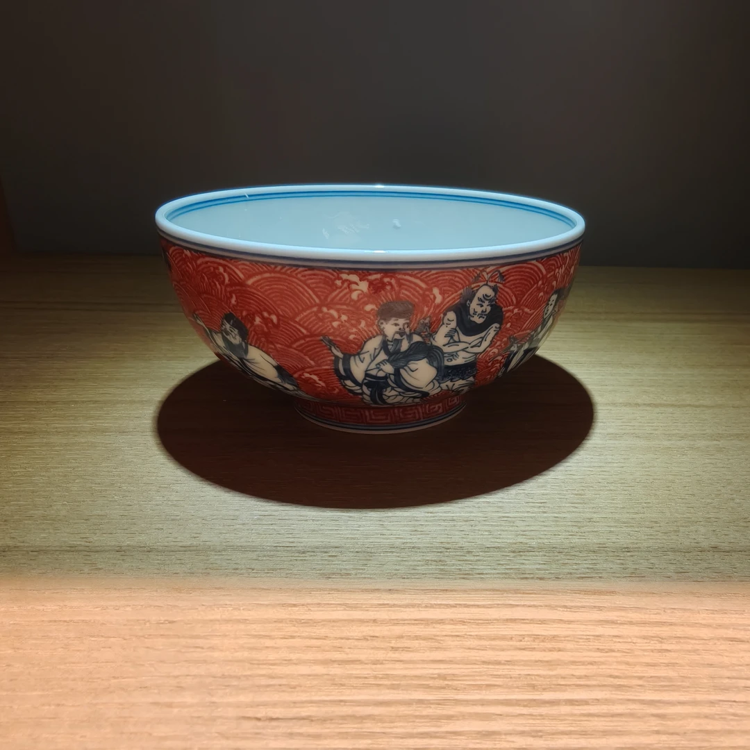 【古法柴窑】古窑御器青花釉里红八仙炉式杯