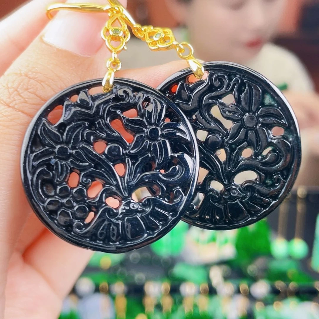 翡翠未镶嵌耳饰饰品