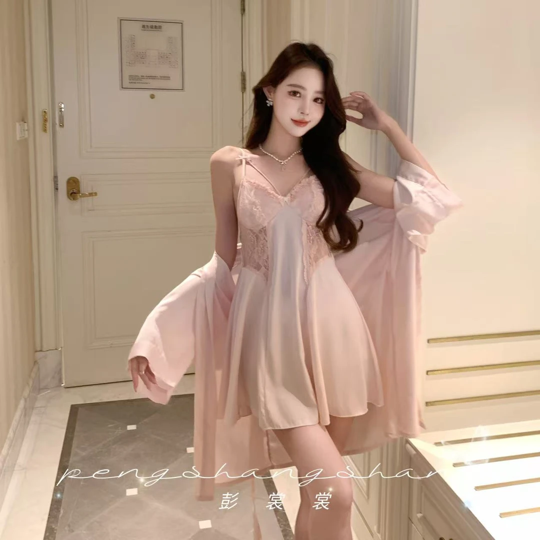 彭裳裳【柔软浪花】蕾丝气质纯欲性感风优雅显瘦露背春夏吊带睡裙