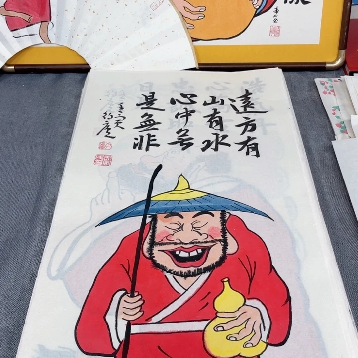 国画手绘禅意画一物一拍