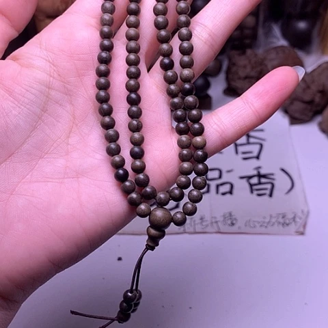 檀香木手串/手链派*檀香阴沉0.5/108多圈顺纹