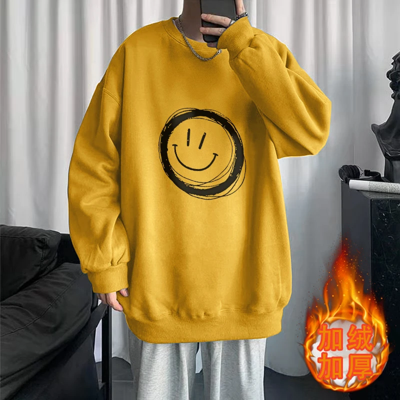 圆领大码潮牌加厚size卫衣情侣装ins日系外套宽松男士春秋季百搭