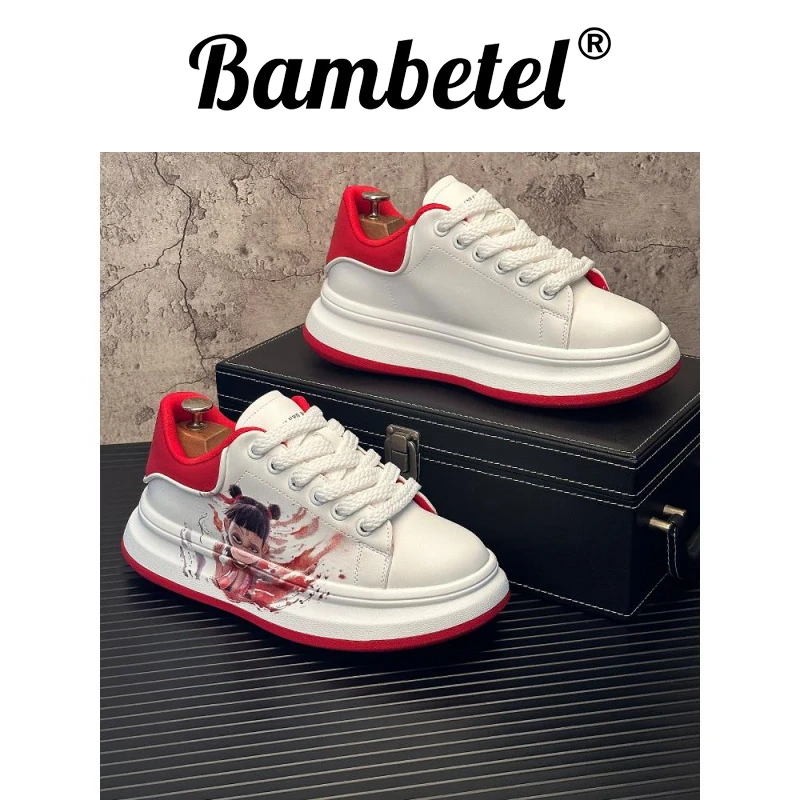 Bambetel老爹鞋百搭板时尚印花小白鞋春季新款潮流男款厚底休闲运