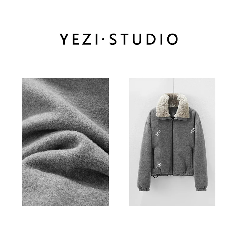 三星95白鹅绒+绵羊毛顶奢面料轻暖羊毛领短款鹅绒服25408072