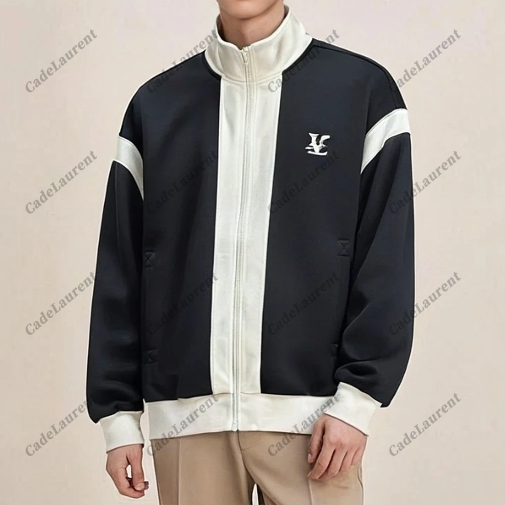 |秋季特调 撞色穿搭 男士新品黑白色小立领潮牌百搭夹克BG-5006