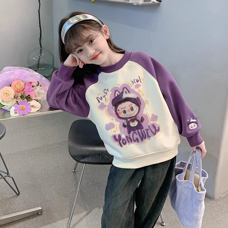 女童卫衣秋冬款2025新款洋气时尚童装潮流女童加绒衣服儿童上衣